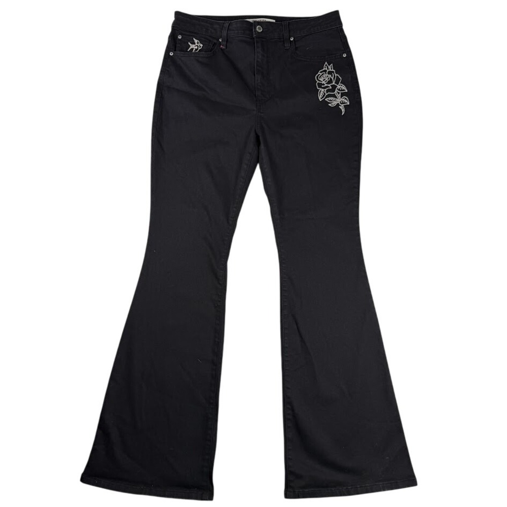 Idyllwind Miranda Lambert Outlaw Black Flare Embroidered Jeans 16W 34L